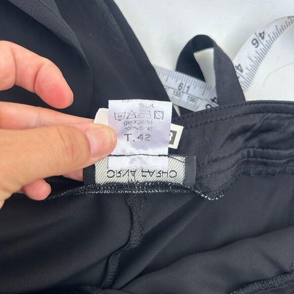 Orna Farho Georgette Silk Satin Sheer Cargo Joggers Pants Black 42 Size 10 - Picture 13 of 13